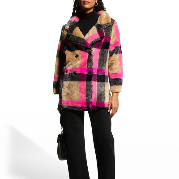 Vilagallo Faux Fur Plaid Jacket - Picture 7 of 7